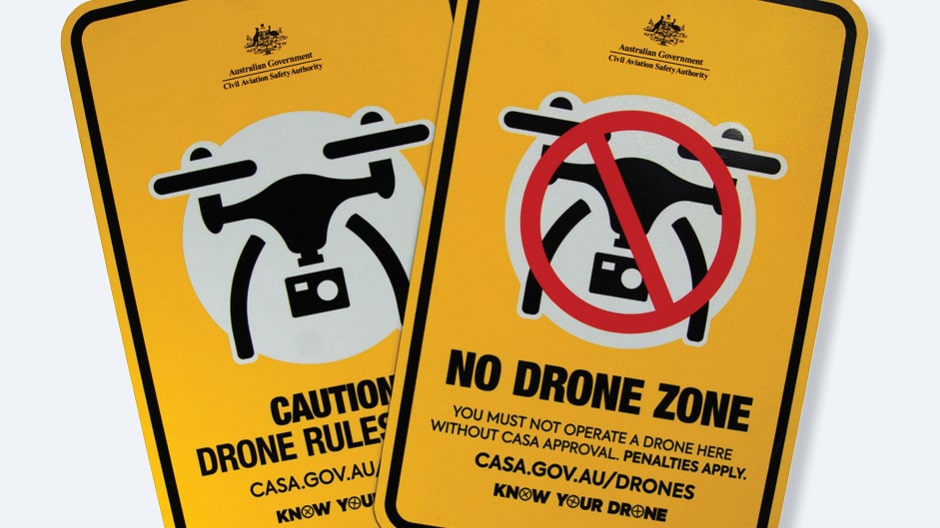 Drone safety signage now available